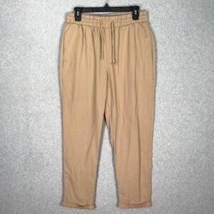 Simply‎ Blessed Pants Womens Large Tan Chino Linen Cuff Preppy Nautical Casual